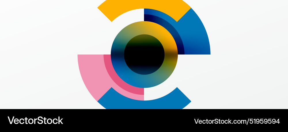 Round elements and circles geometric minimal Vector Image