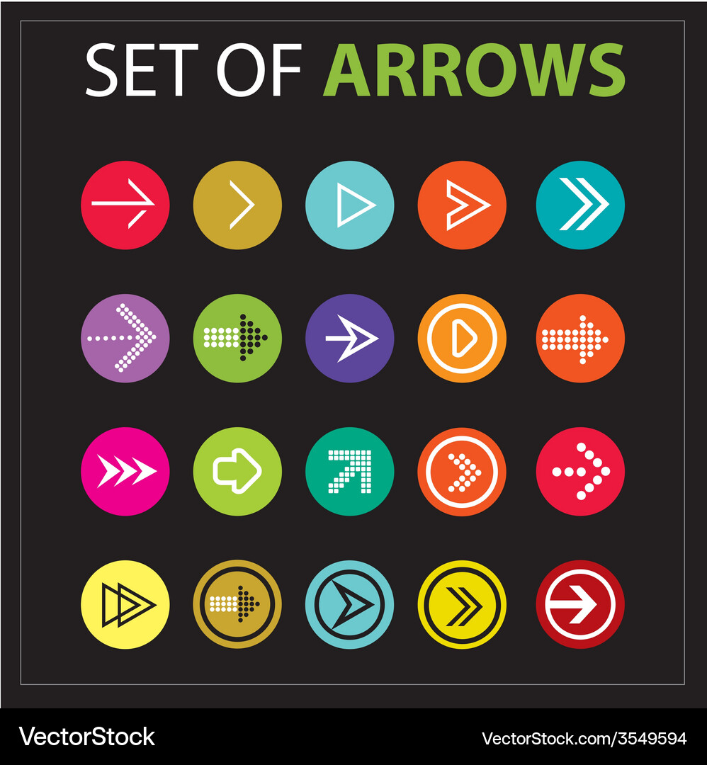 Set of arrows text color Vector Image