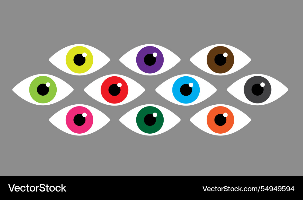 Simple eyes of different color setbauhaus eye Vector Image