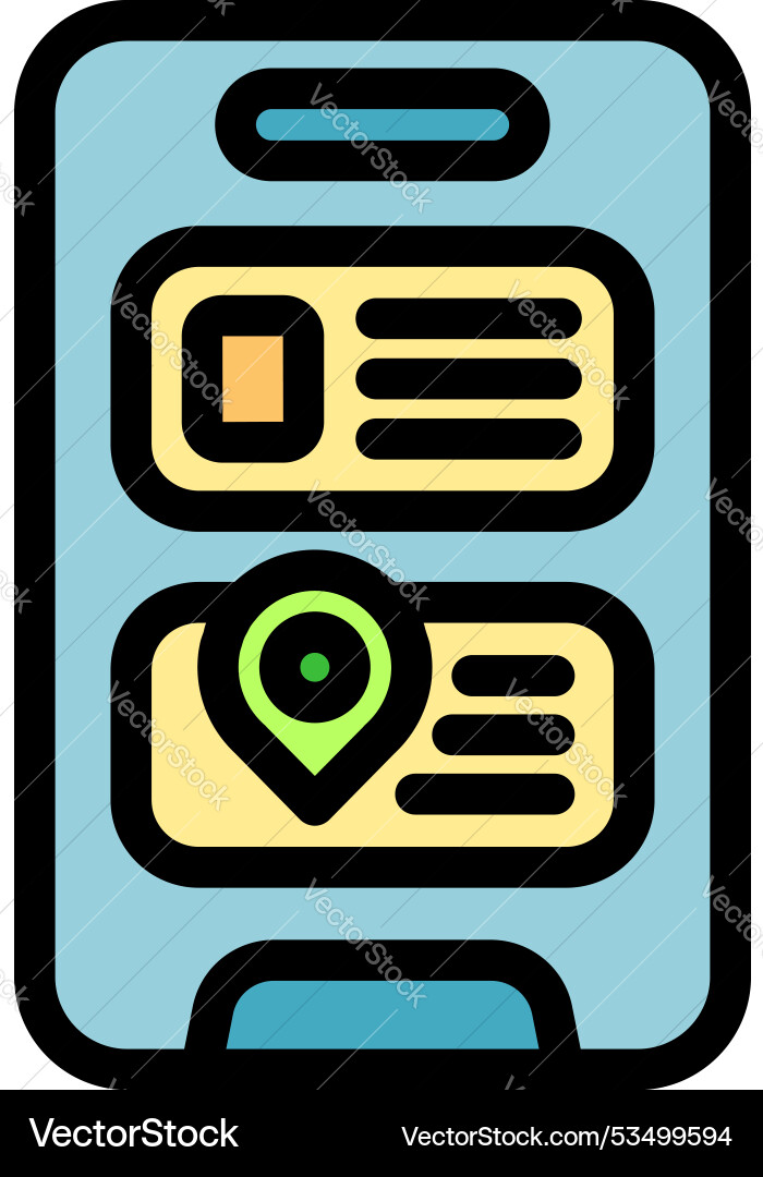Smartphone showing gps navigation app interface Smartphone showing gps navigation app interface vector image