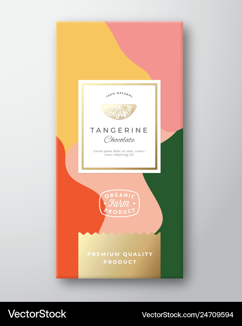 Tangerine Schokoladenlabel abstrakt Tangerine Schokoladenlabel abstrakt vektorbild