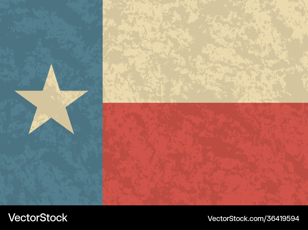 Texan flag with a vintage and old look lone star Texan flag with a vintage and old look lone star vector image