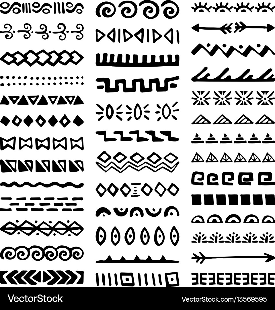Borders collection in ethnic style Borders collection in ethnic style vector image