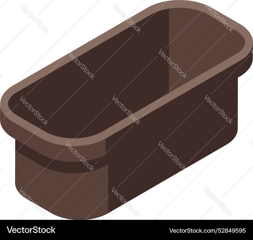 Empty rectangular plastic container isometric view Vector Image