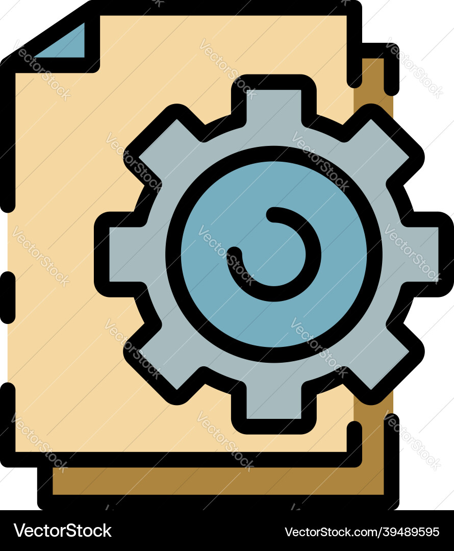 File system configuration icon color outline File system configuration icon color outline vector image