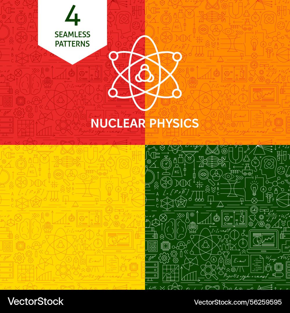 Line nuclear physics patterns Line nuclear physics patterns vector image