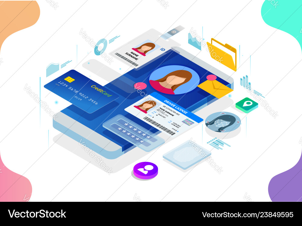 Personal Data App - Identity Security vector image