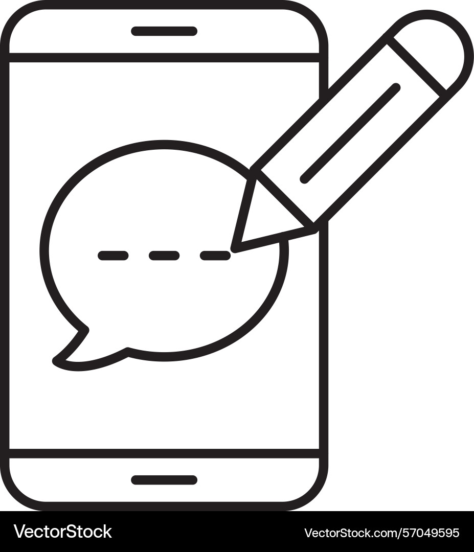 Write message line icon design Vector Image