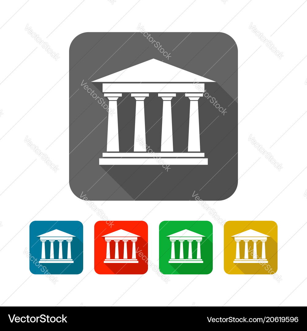 Academy building symbol square icon set design vector image