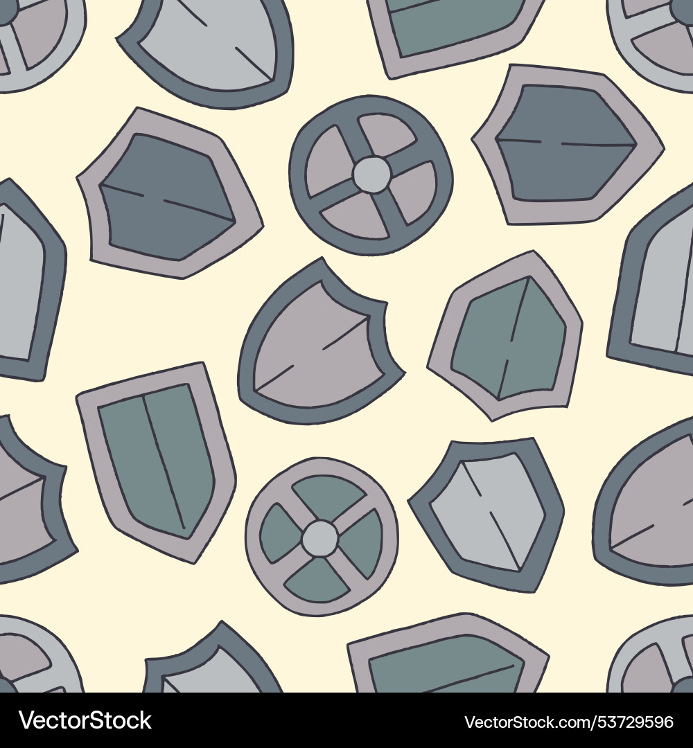 Bunch of shield seamless pattern design Bunch of shield seamless pattern design vector image
