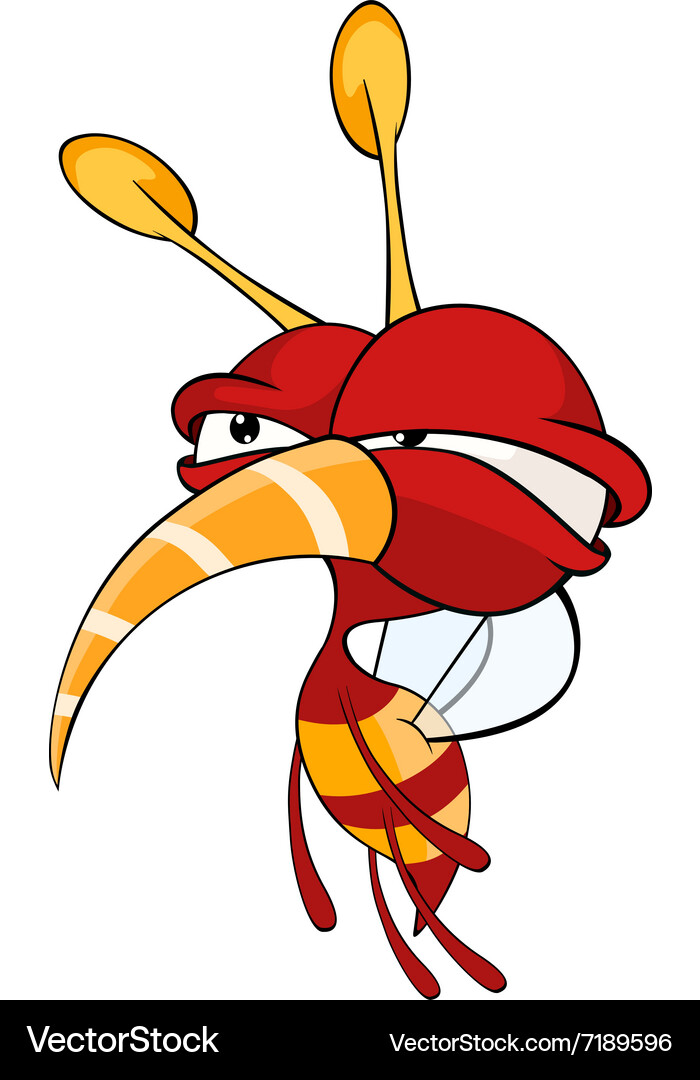 Cartoon of red fly insect Vector Image