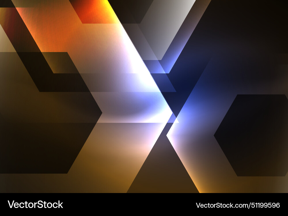 Glowing hexagons on dark background create Glowing hexagons on dark background create Vector Image