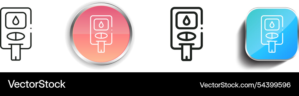 Glucosemeter icon thin linear regular and button Vector Image