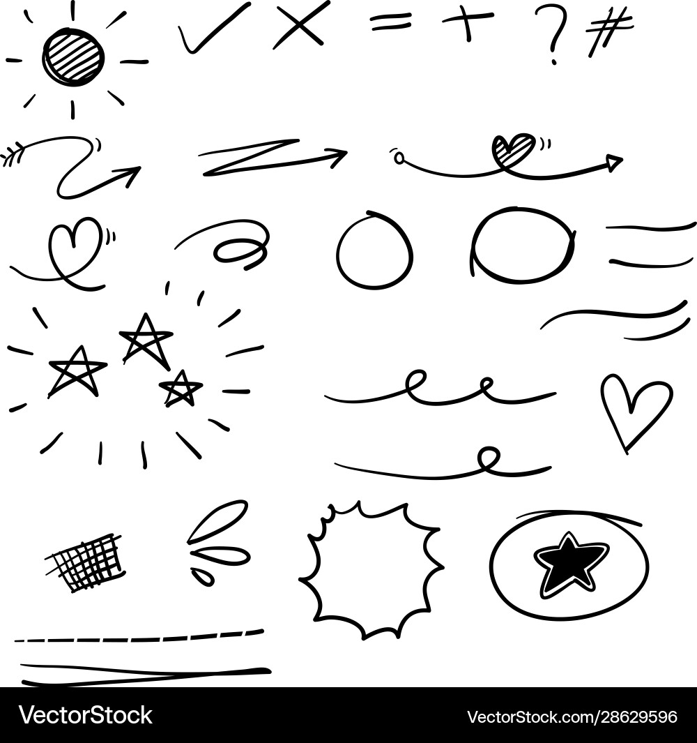 Hand Drawn Elements - Celebration Set Vector Image