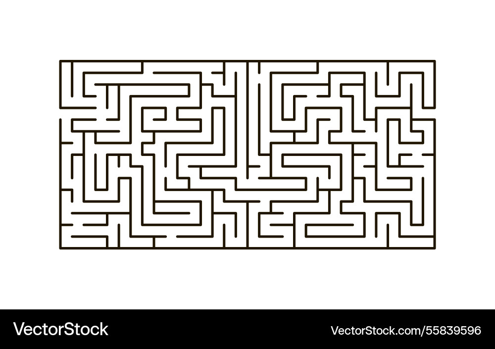 Intricate labyrinth bending rectangle puzzle Intricate labyrinth bending rectangle puzzle vector image