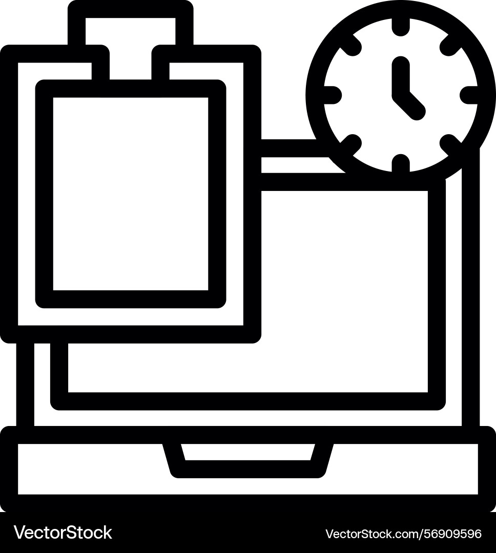 Remote work tools linear style icon design vector image