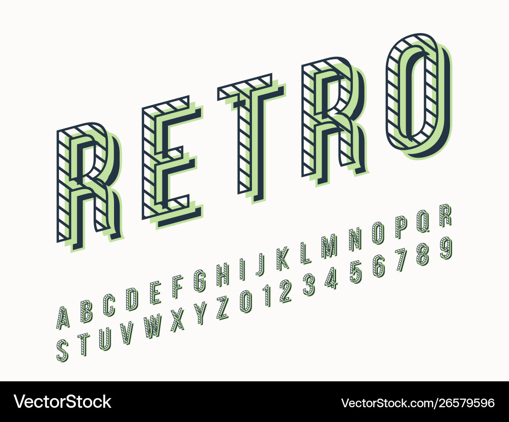 Retro font and alphabet stock Retro font and alphabet stock vector image