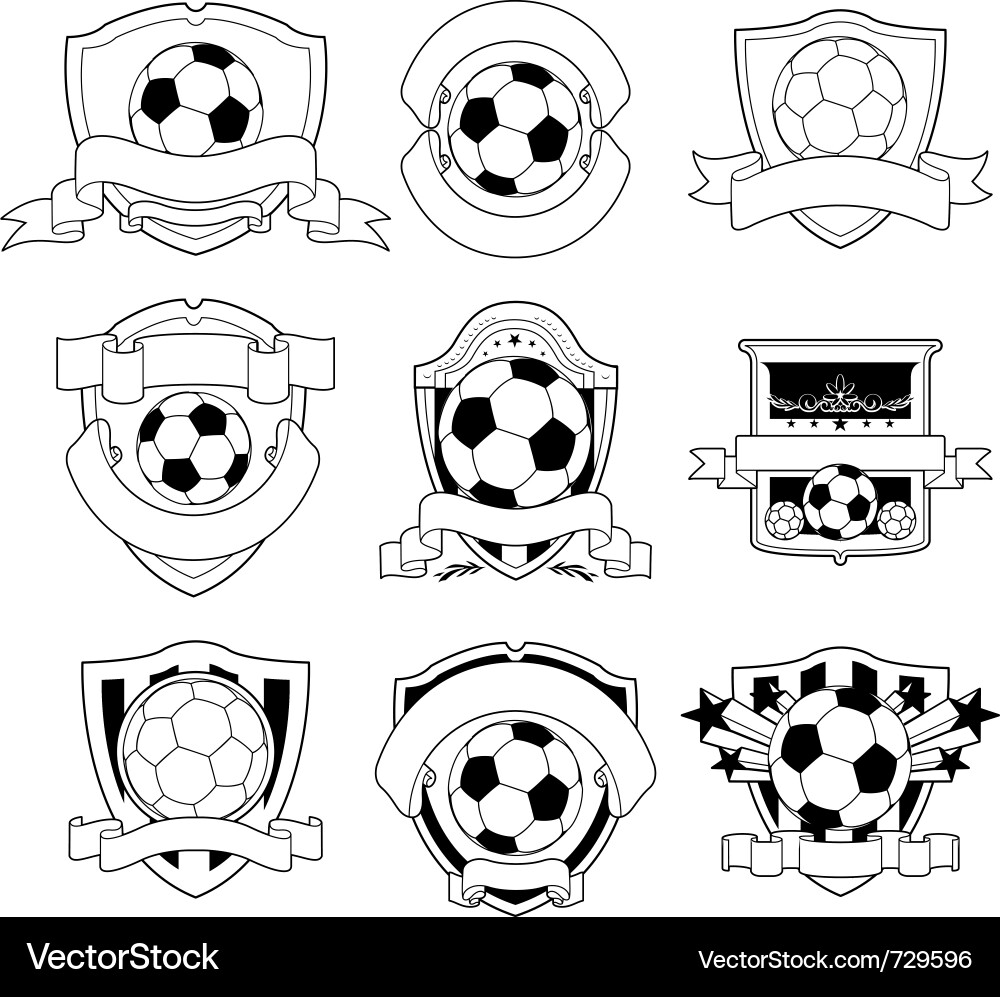 Soccer Badge Collection vector image