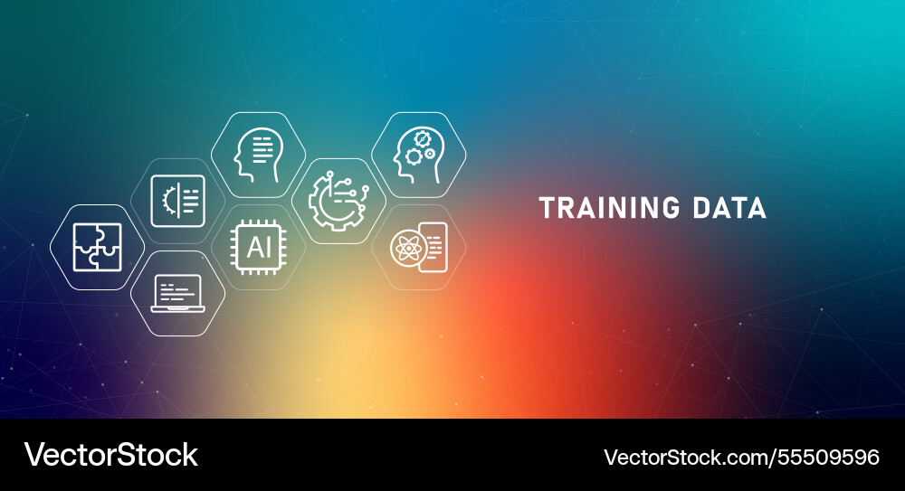 Training data gradient header modern technology Training data gradient header modern technology vector image