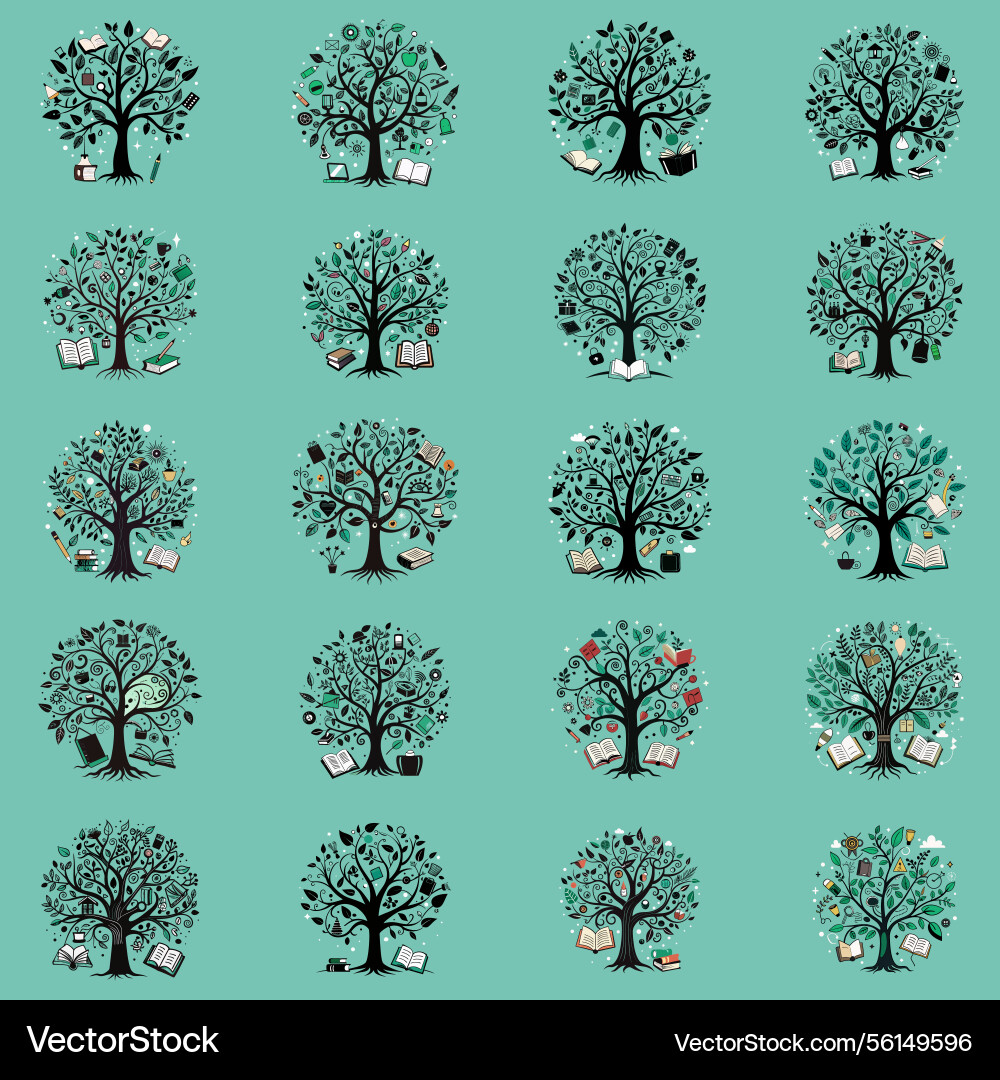 Tree of knowledge notebook Tree of knowledge notebook Vector Image