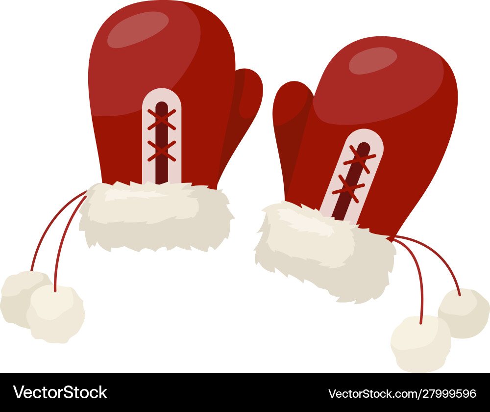 Winter mittens icon snow and cold weather Winter mittens icon snow and cold weather vector image