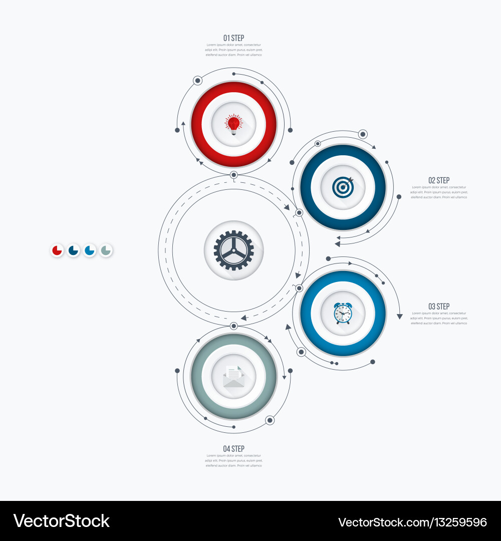 Workflow Diagram Template with Circles vector image