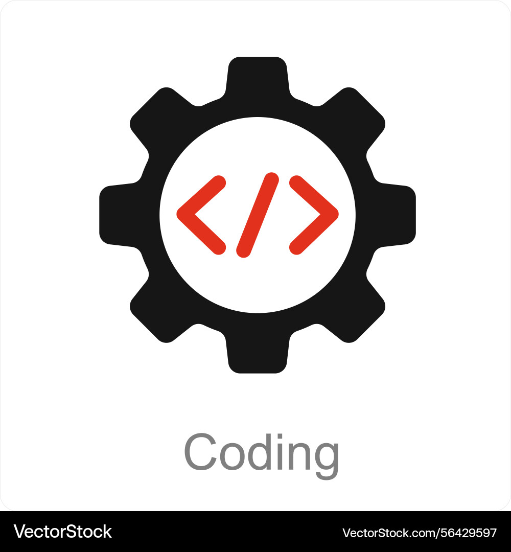 Code- und Programmier-Icon-Konzept vektorbild