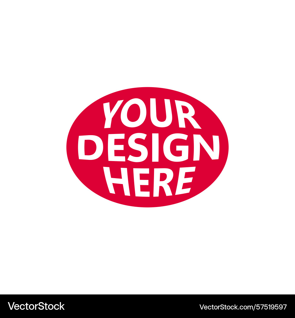 Customizable red badge design template with bold vector image
