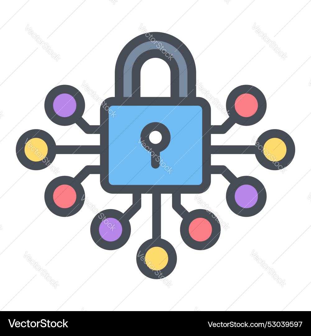 Cyber security icon keyhole encryption Vector Image