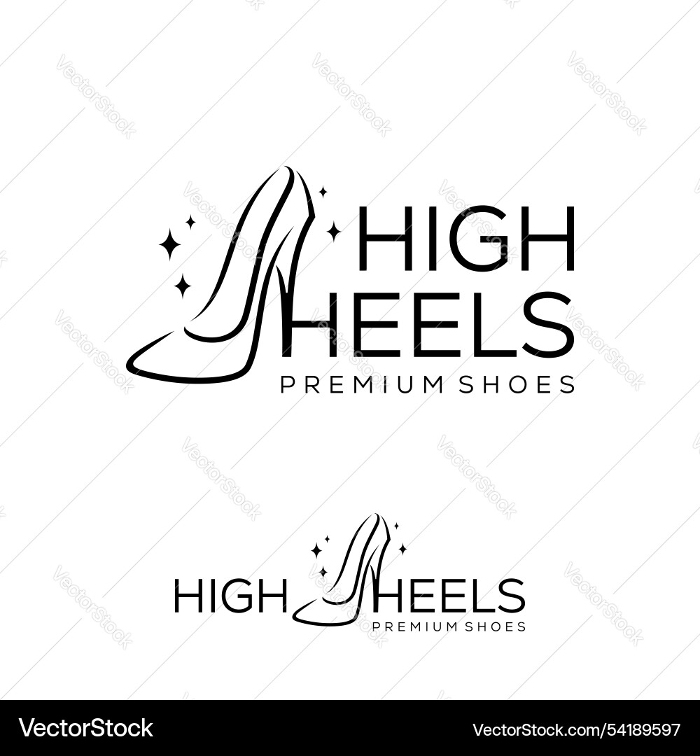 Elegance High Heel Logo Design Vorlage Frauen Elegance High Heel Logo Design Vorlage Frauen vektorbild