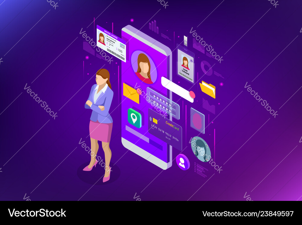 Personal Data App - Secure Identity vector image