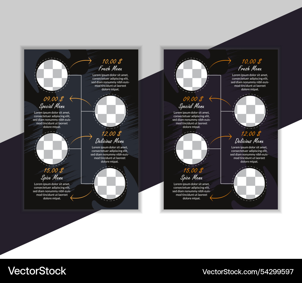 Restaurant menu flyer design template Restaurant menu flyer design template vector image