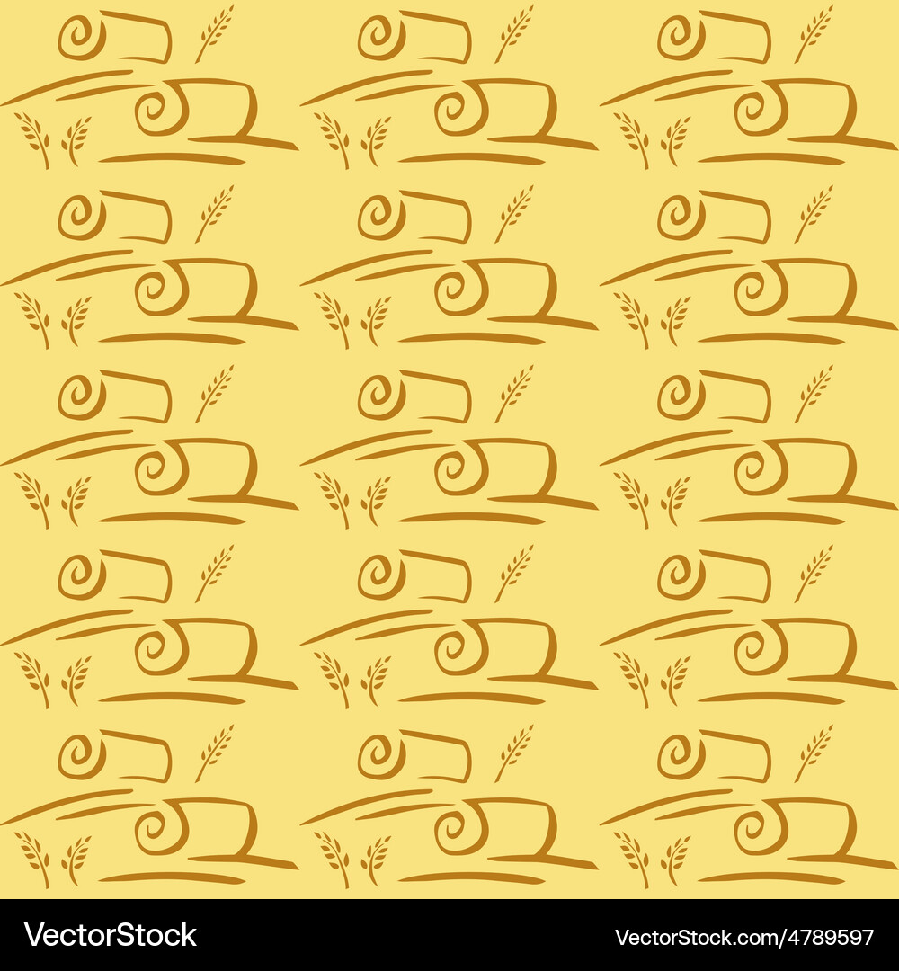 Seamless pattern with field and ears Vector Image