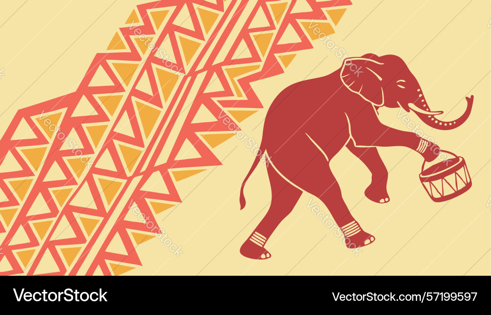 Stylized elephant with intricate patterns design Vector Image