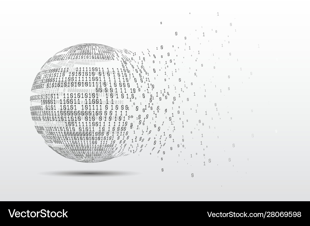 Binary Code Globe  Datennetzwerk vektorbild
