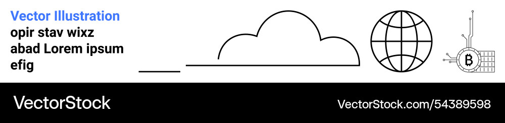 Cloud computing and global network concept Vector Image
