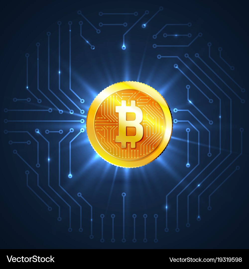 Golden bitcoin digital currency cryptocurrency – Royalty-Free Vector |  VectorStock