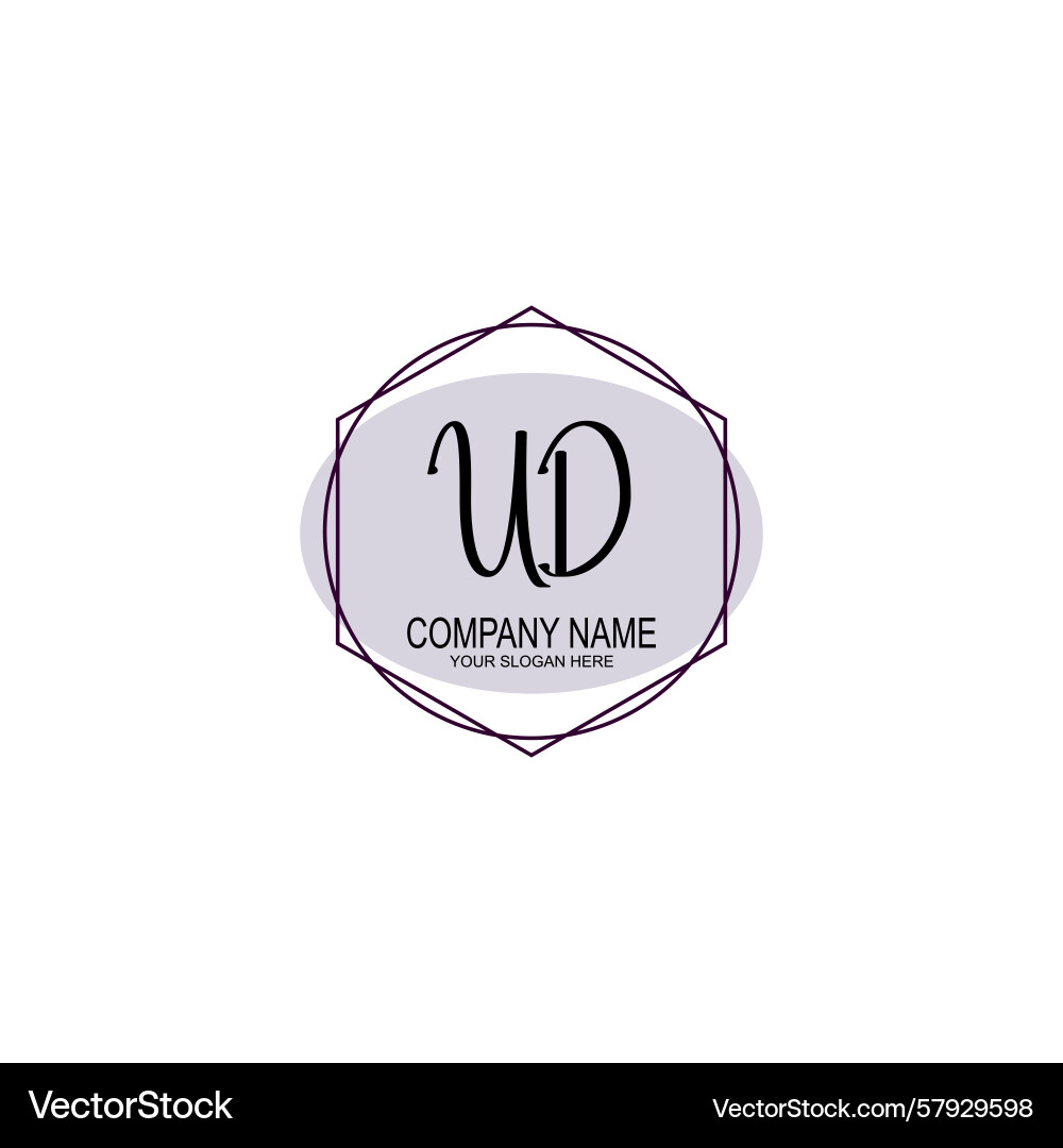 Handwriting logo concepts with initial ud Vector Image