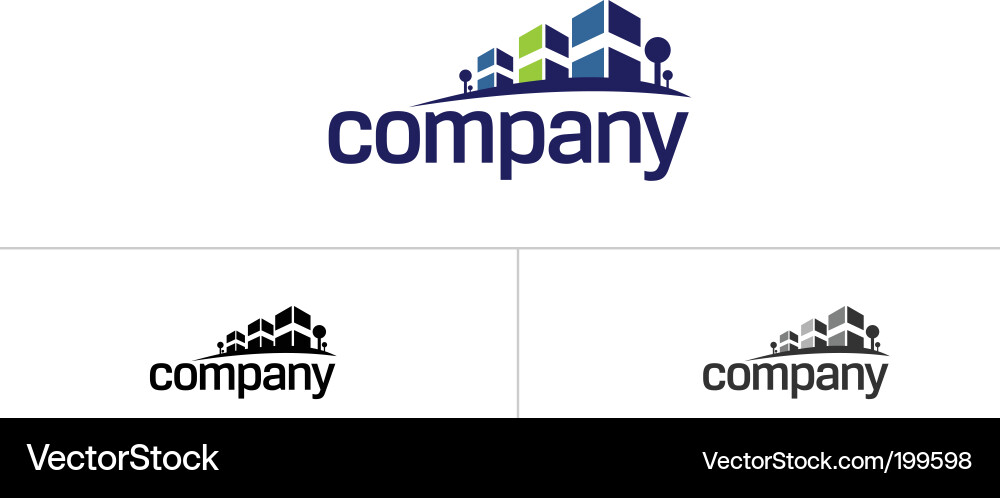 Modern Real Estate Skyline Logo vector image