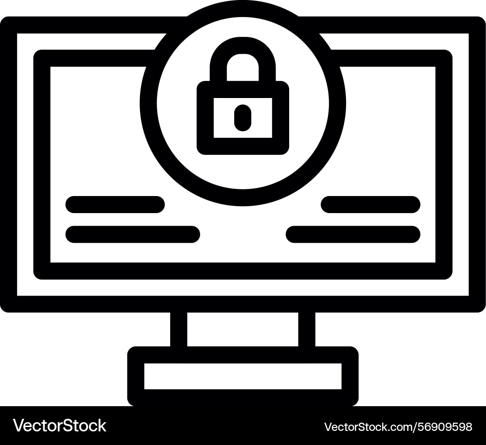 Remote work security linear style icon design Vector Image