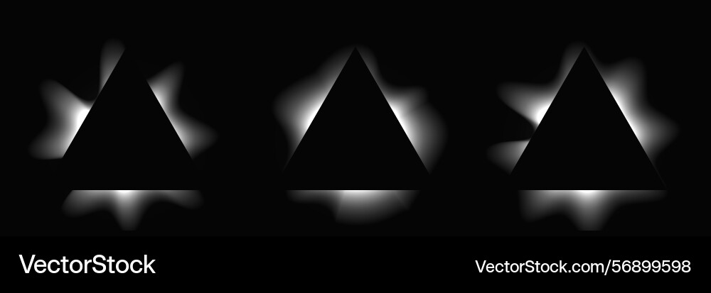 Set of triangle illuminate light frames Vector Image
