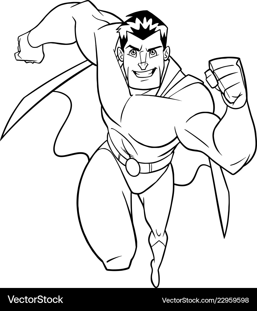 Superhero Running - Dynamische Linie Art Vektorbild