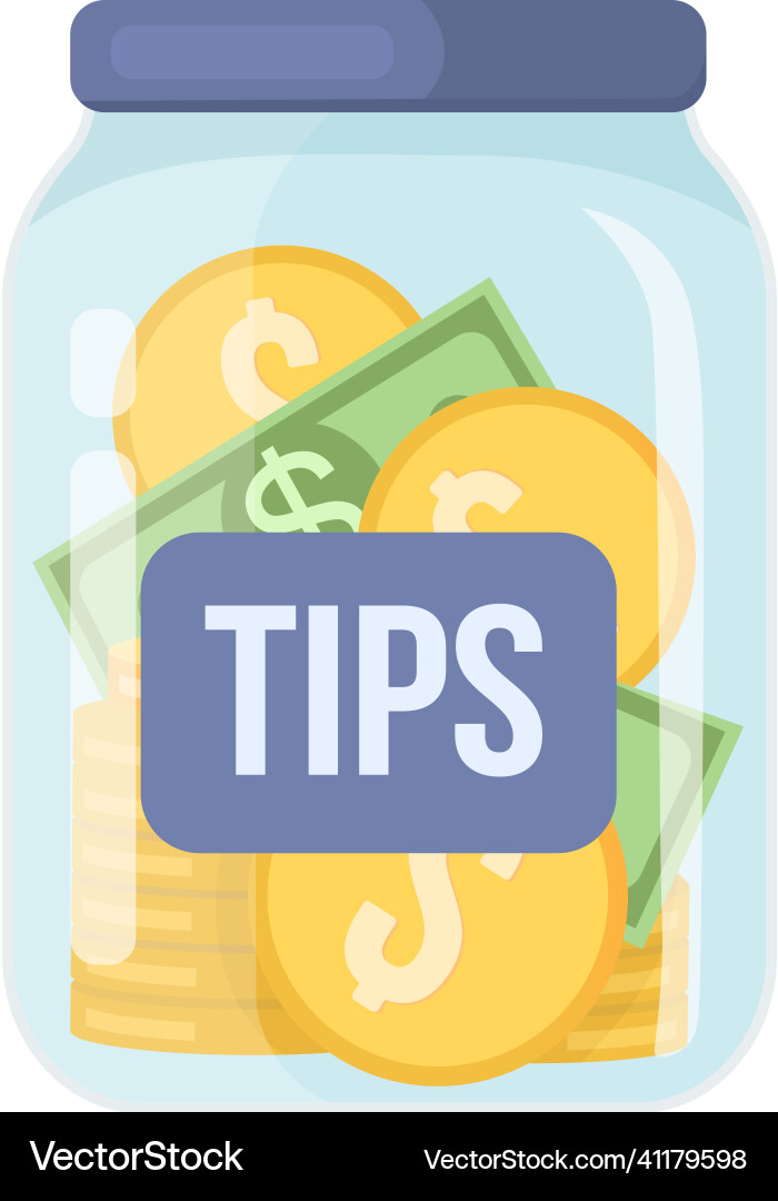 Tip jar semi flat color object Tip jar semi flat color object vector image