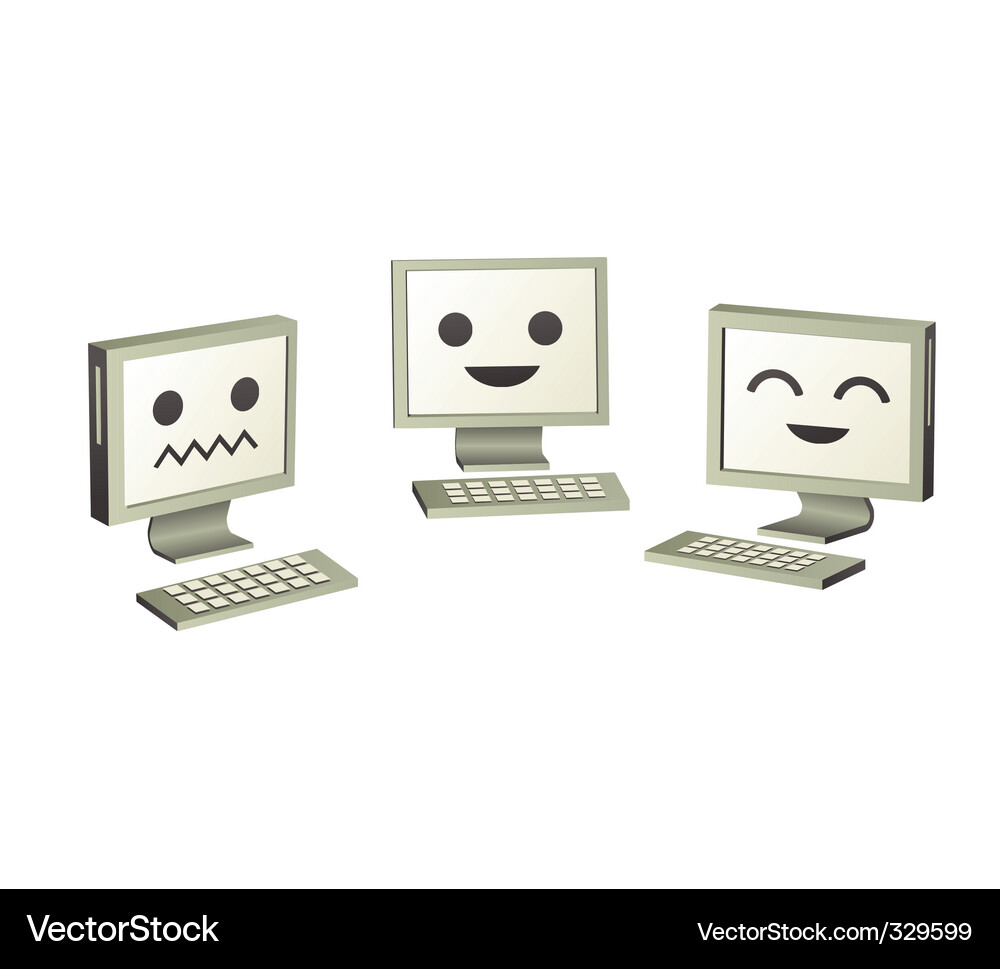 Adorable Computer Icons Vector Image