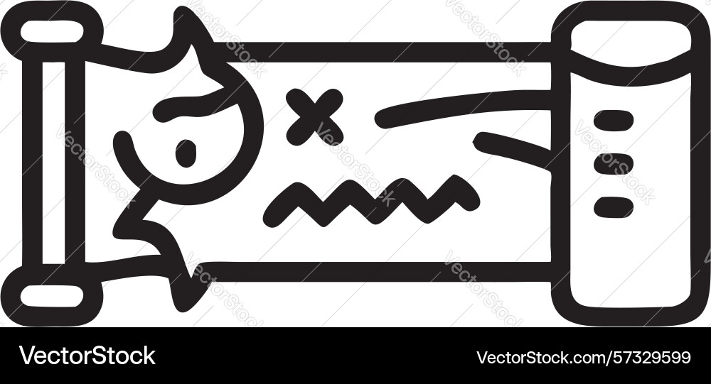 Ancient scroll with broken seal icon mysterious vector image