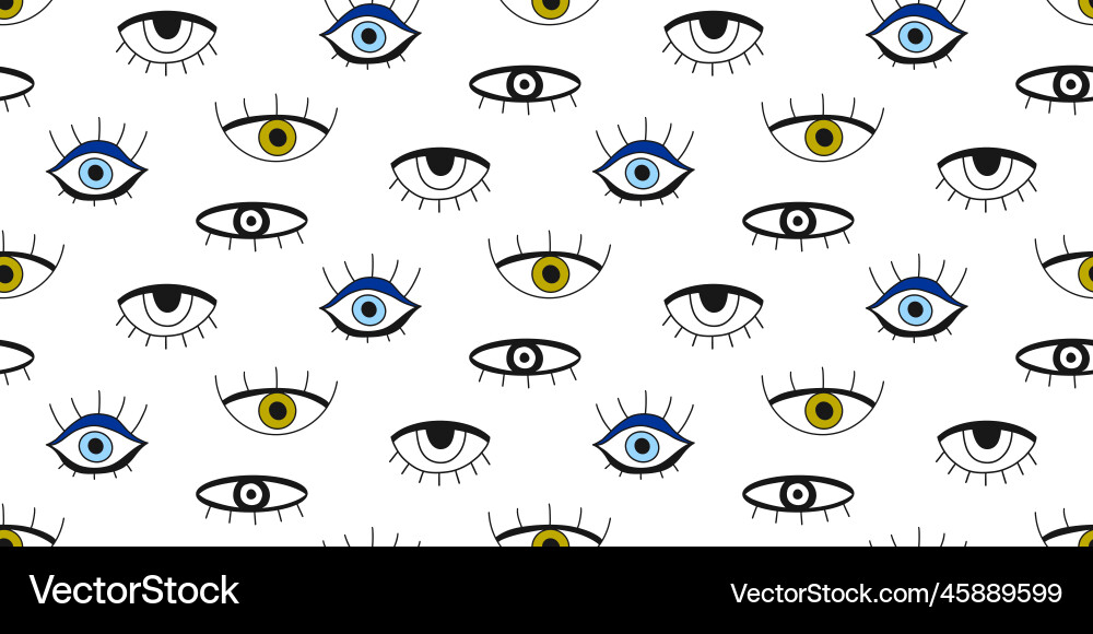 Evil eye seamless pattern eyes background Vector Image