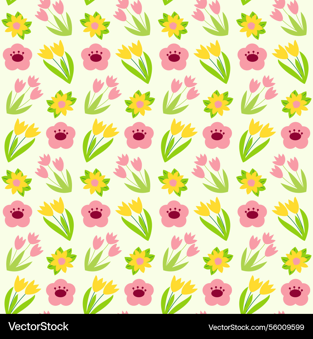 Floral pattern featuring pink yellow Floral pattern featuring pink yellow vector image