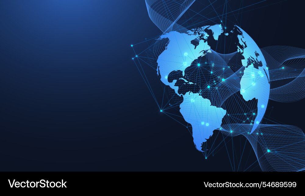 Global network connection concept big data Global network connection concept big data vector image