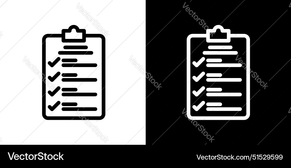 List check icon set checklist document clipboard Vector Image