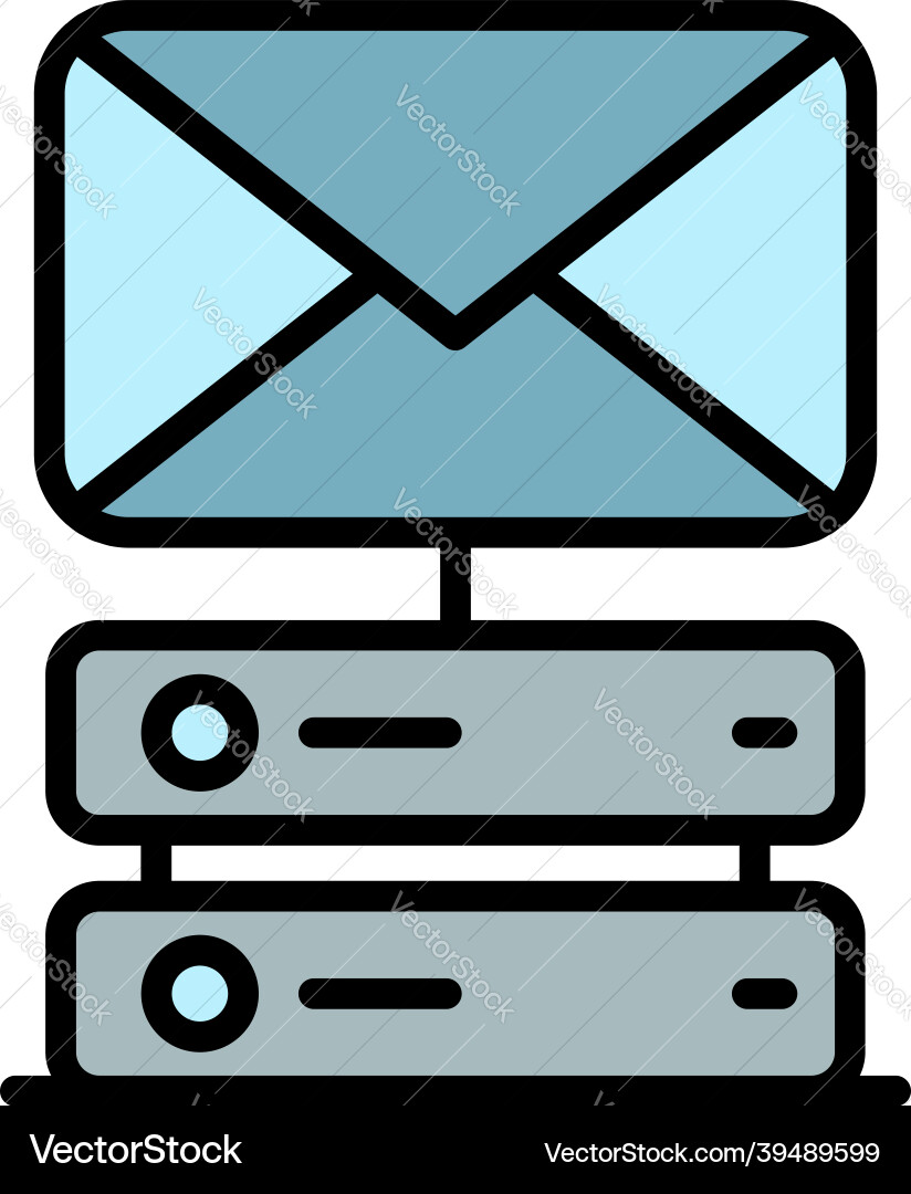 Message from hosting icon color outline Message from hosting icon color outline vector image
